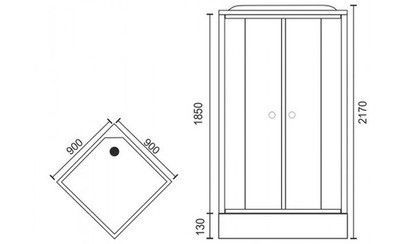 Душевая кабина Royal Bath RB 90HP7-WT-CH (белое/прозрачное)