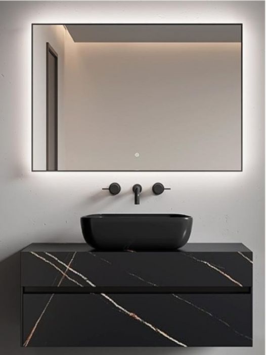 Зеркало Boheme Modern 100x70 543-100-GM с подсветкой Оружейная сталь с сенсорным выключателем и подогревом