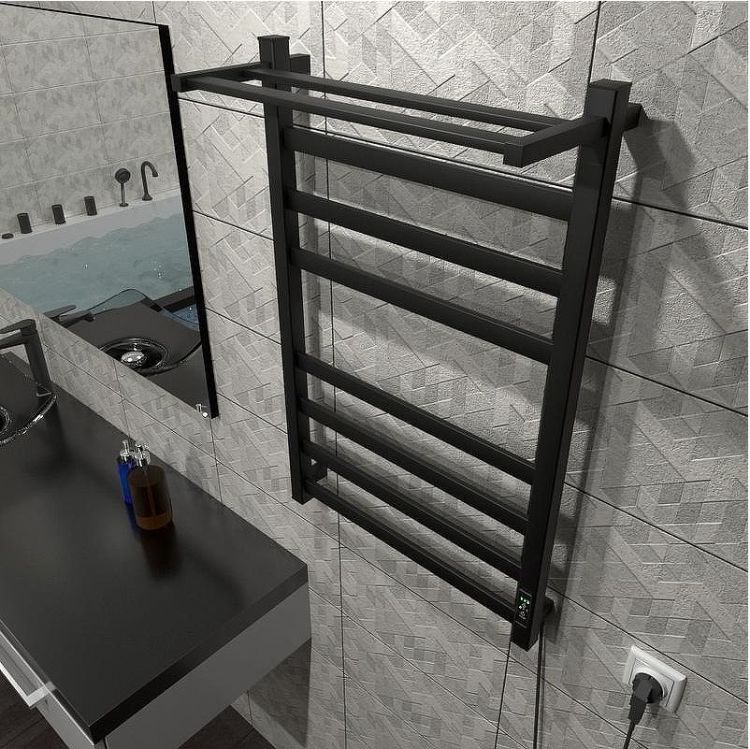 Электрический полотенцесушитель Маргроид 8110 профильный 810x500 8110-8050-5179-9005 с полкой Черный матовый