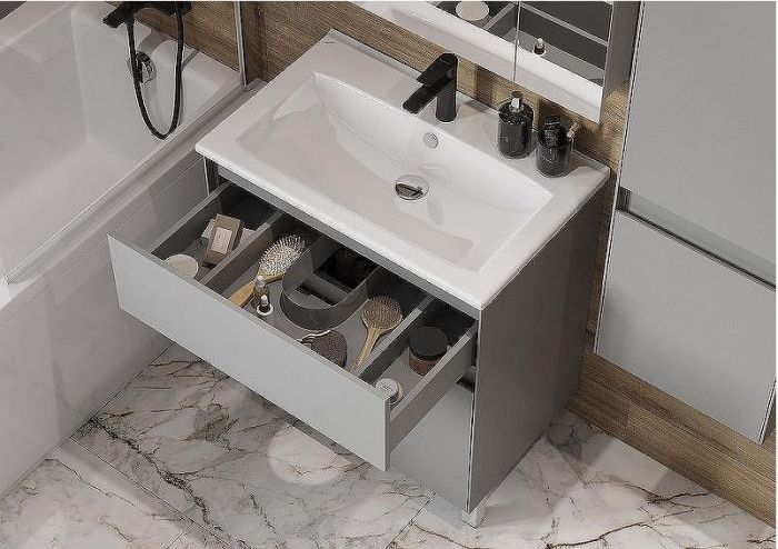 Тумба под раковину Aquaton Форест 75 1A278301FR4D0 Туманный серый