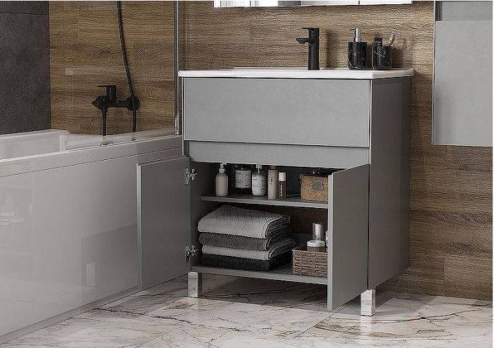 Тумба под раковину Aquaton Форест 75 1A278301FR4D0 Туманный серый