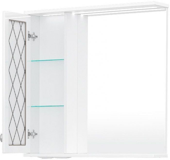 Зеркало со шкафом Volna Milena 70 L zsMLN70.L-01 с подсветкой Белое