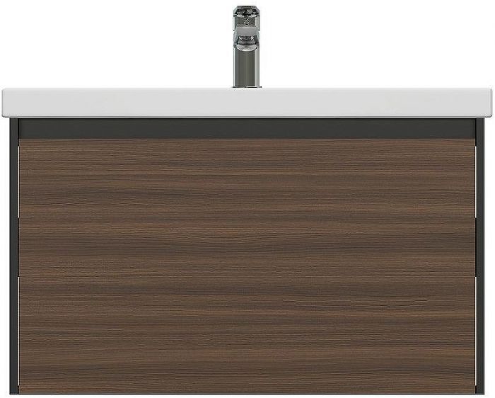 Тумба под раковину Cersanit Grande 80 64760 подвесная Черная Орех