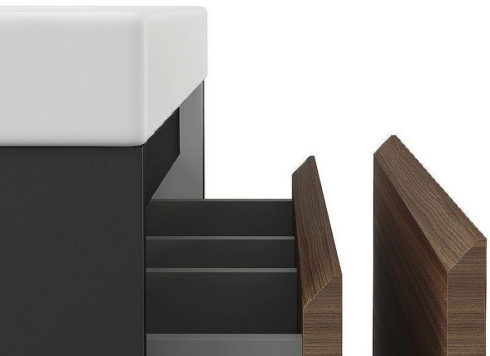 Тумба под раковину Cersanit Grande 80 64760 подвесная Черная Орех