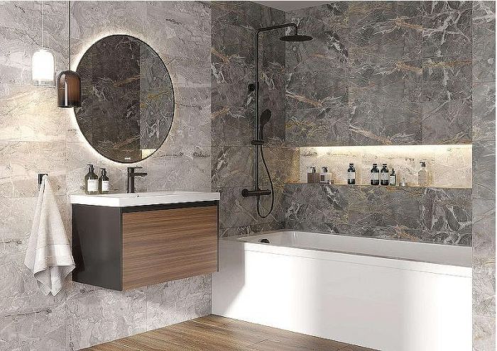 Тумба под раковину Cersanit Grande 80 64760 подвесная Черная Орех