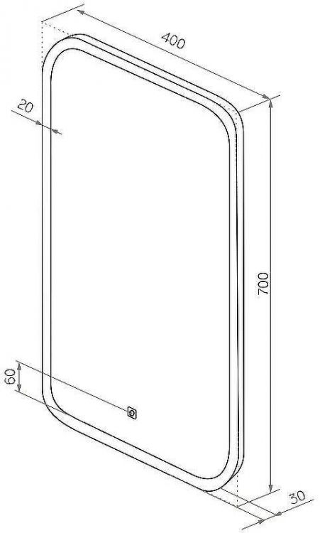 Зеркало Sintesi Jorno 40 SIN-SPEC-JORNO-40 с подсветкой с сенсорным выключателем