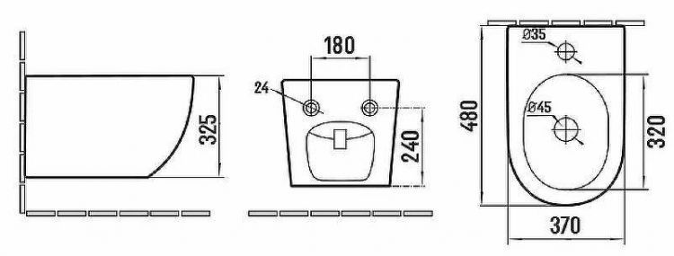 Биде Vincea Globo VB1-14S подвесное Белое