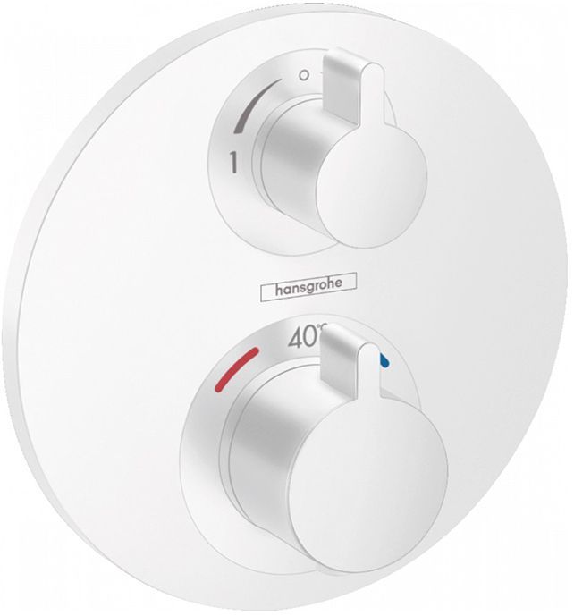 Hansgrohe Ecostat S Смеситель для душа, настенный, термостатический, цвет: белый матовый