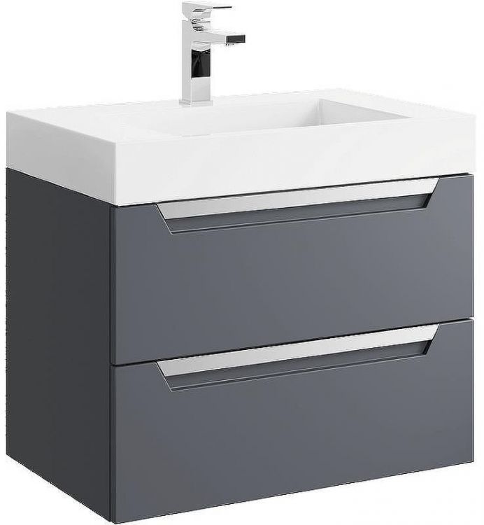 Тумба под раковину Aqwella Cube 70 CUB0107GR подвесная Серая матовая