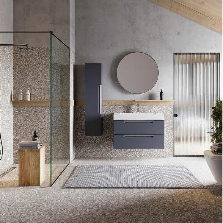 Тумба под раковину Aqwella Cube 70 CUB0107GR подвесная Серая матовая