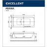Акриловая ванна Excellent Arana 180x85 WAEX.ARA18.SMART.BR с гидромассажем