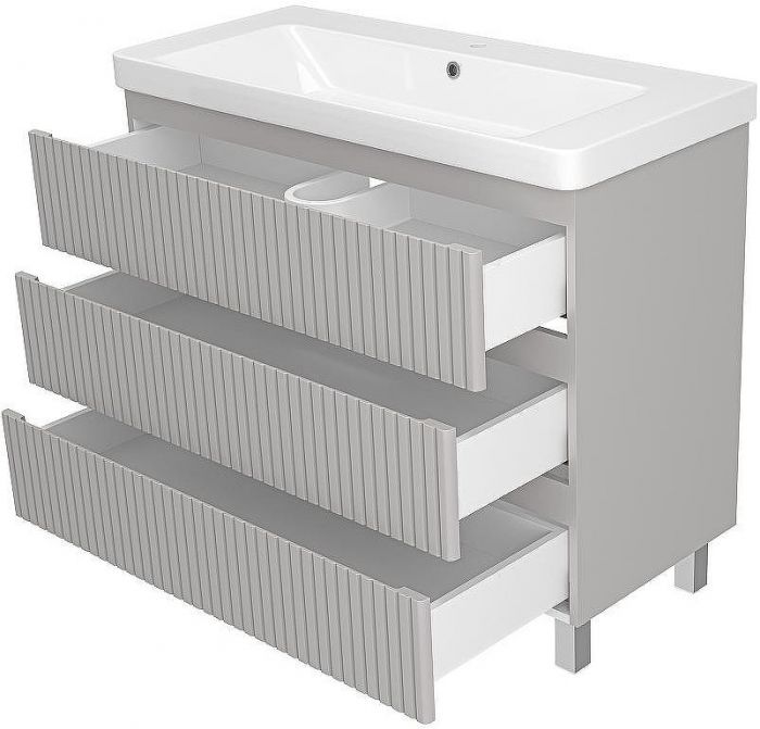 Тумба с раковиной Brevita Victory 105 УТ000023622 Серый шелк