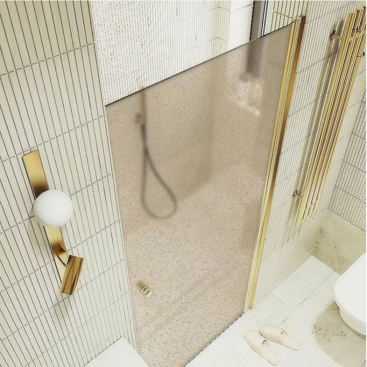 Душевая дверь Maybah Glass MGD-811-3 900x1980 на монопетле Золото стекло бронзовое матовое