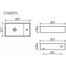 Умывальник CERAMICANOVA Element подвесной прямоугольный (чаша слева, отверстие под смеситель справа) цвет чёрный матовый CN6051LMB