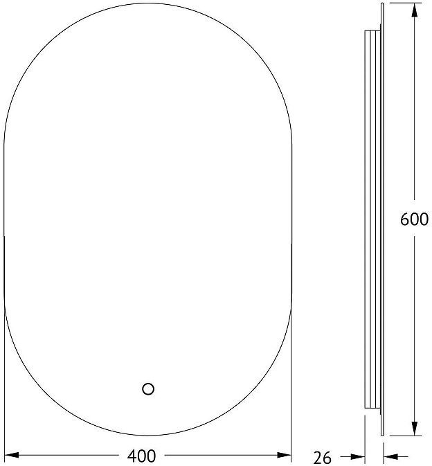 Зеркало Defesto Opti 40х60 DF 2901S с подсветкой 16W-4500K/Сенсорный выключатель/Нейтральный белый свет
