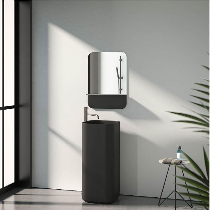 Зеркало Evoform Shadow 50х70 BY 0552 с металлической полочкой - Черный цвет