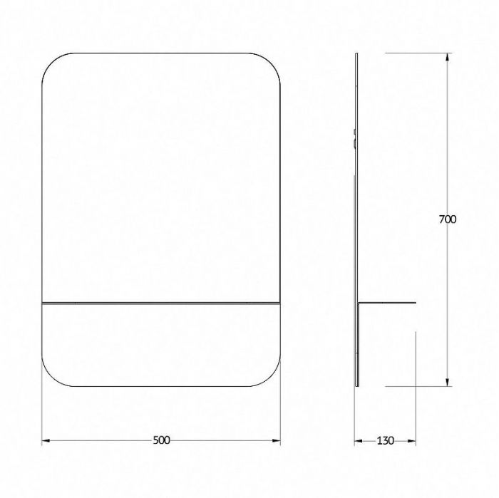 Зеркало Evoform Shadow 50х70 BY 0552 с металлической полочкой - Черный цвет