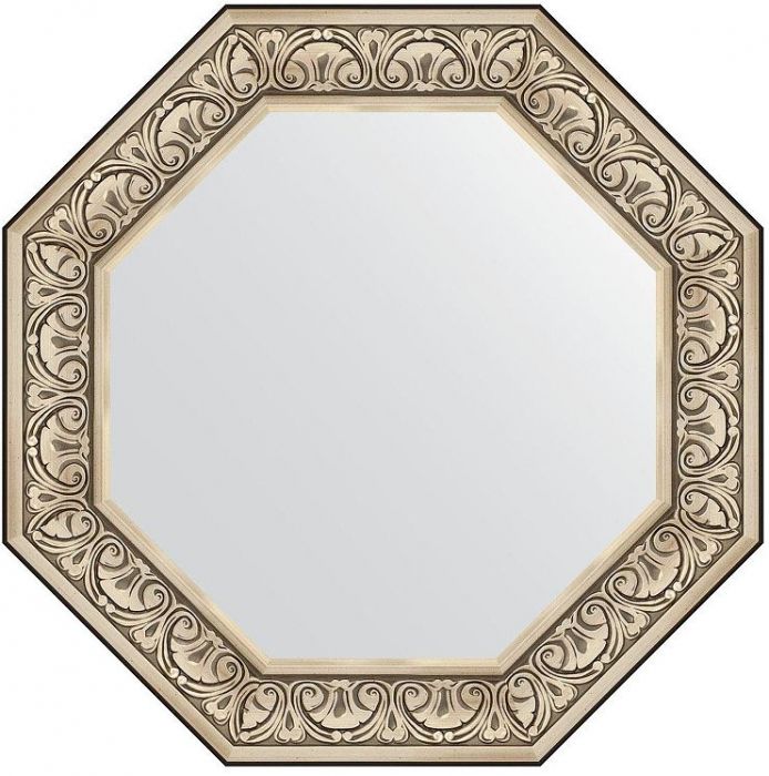 Зеркало Evoform Octagon 75х75 BY 7385 в багетной раме - Барокко серебро 106