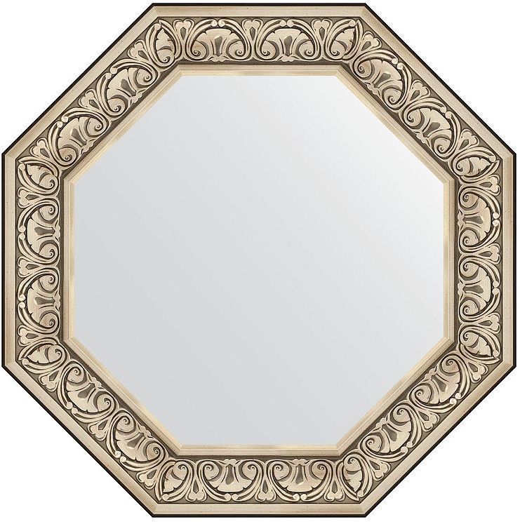 Зеркало Evoform Octagon 75х75 BY 7385 в багетной раме - Барокко серебро 106