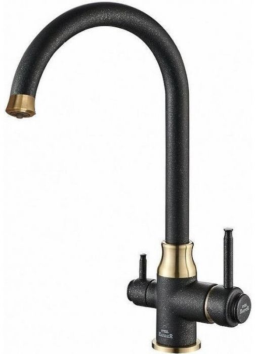 Смеситель для кухни ZorG Steel Hammer SH763BLACKBR Черный
