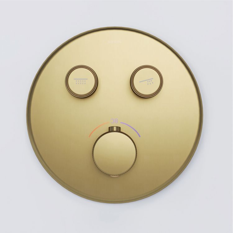 Душевой комплект SANCOS Space встраиваемый c термостатическим смесителем, цвет брашированное золото , SC3006BG Душевой комплект SANCOS Space встраиваемый c термостатическим смесителем, цвет брашированное золото , SC3006BG