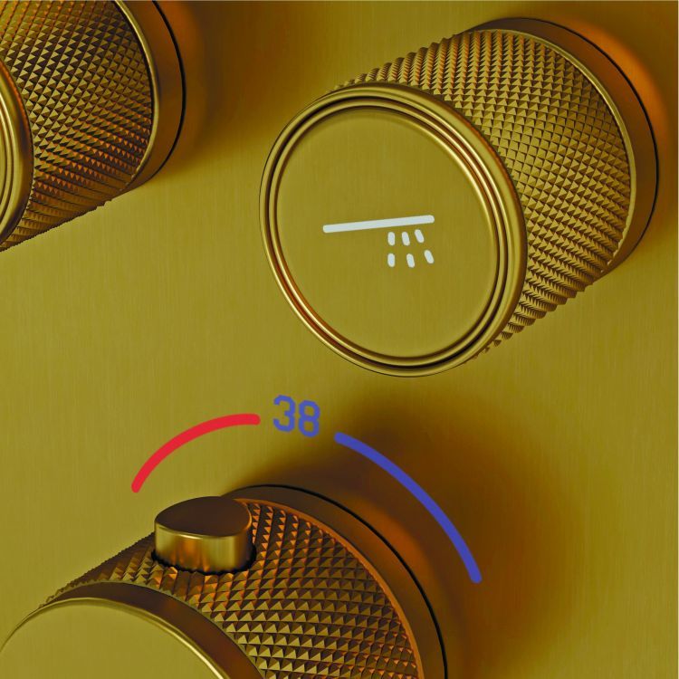 Душевой комплект SANCOS Space встраиваемый c термостатическим смесителем, цвет брашированное золото , SC3006BG Душевой комплект SANCOS Space встраиваемый c термостатическим смесителем, цвет брашированное золото , SC3006BG