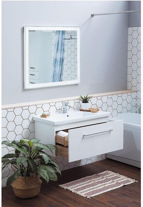 Тумба под раковину Dreja Big Inn 65 77.0201W подвесная Белый глянец