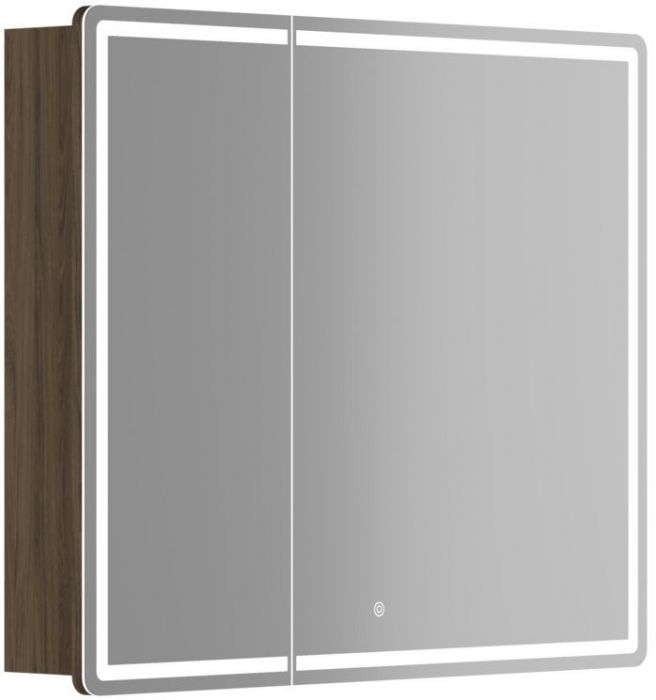 Зеркальный шкаф SANCOS для ванной комнаты SANCOS Mirror 890x150х740 мм, с LED подсветкой, цвет дуб чарльстон, MI90ECH