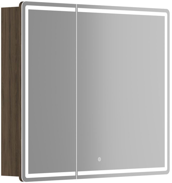 Зеркальный шкаф SANCOS для ванной комнаты SANCOS Mirror 890x150х740 мм, с LED подсветкой, цвет дуб чарльстон, MI90ECH