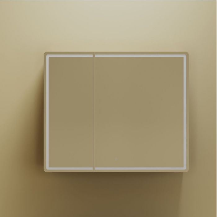 Зеркальный шкаф SANCOS для ванной комнаты SANCOS Mirror 890x150х740 мм, с LED подсветкой, цвет дуб чарльстон, MI90ECH