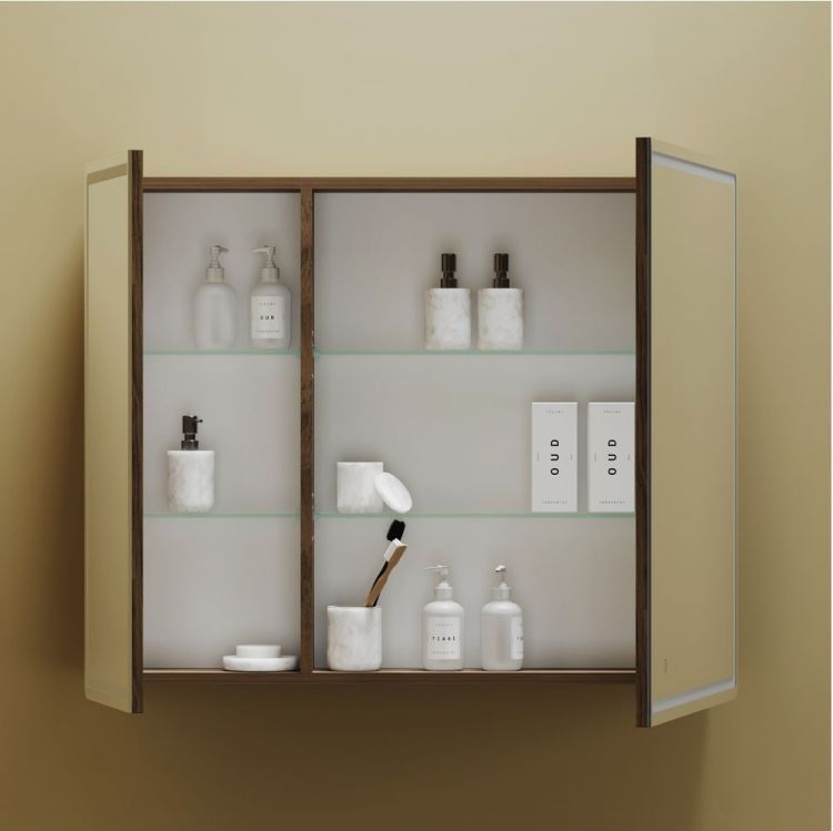 Зеркальный шкаф SANCOS для ванной комнаты SANCOS Mirror 890x150х740 мм, с LED подсветкой, цвет дуб чарльстон, MI90ECH