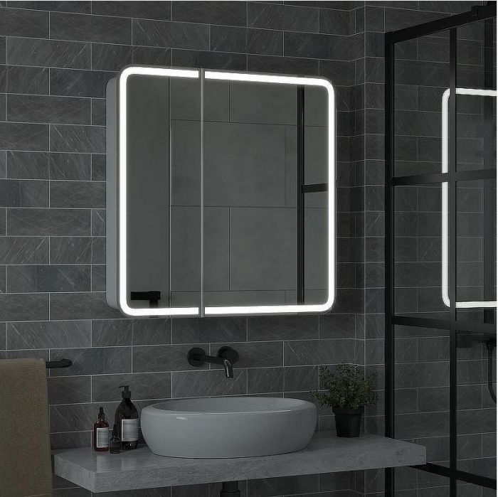 Зеркальный шкаф Reflexion Circle 800х800 RF2110SR с подсветкой Белый матовый