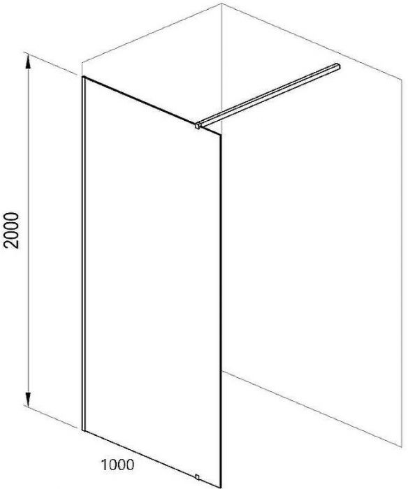 Душевая перегородка Ravak Walk-In Wall 100 GW9WA0300Z1 профиль Черный стекло Transparent