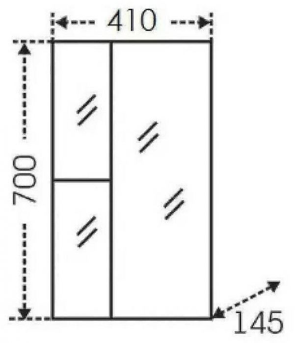 Зеркальный шкаф СанТа Ника 40 R 101081 Белый