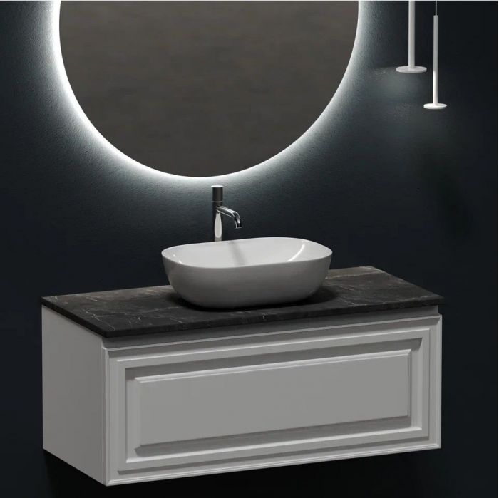 Столешница для ванной комнаты SANCOS 1000х460 с отверстием под смеситель, цвет black sky, артикул TT100A1X, TT100A1X