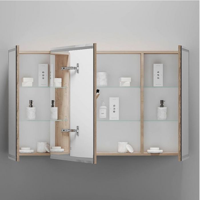 Зеркальный шкаф Sancos Mirror 120 MI120EG с подсветкой Дуб галифакс натуральный