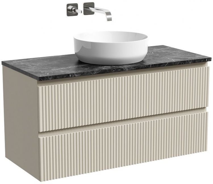 Тумба подвесная SANCOS Snob R, Beige Soft 995х445х500, под столешницу без отверстия под смеситель, цвет Black Sky, SNR100CE
