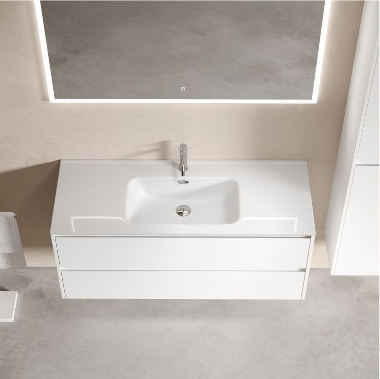 Тумба подвесная SANCOS под раковину Libra, белый глянец 1190х450х500 мм, LB120-1W