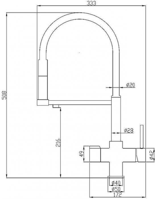 Смеситель для кухни ZorG Steel Hammer SH 2002 CR Хром
