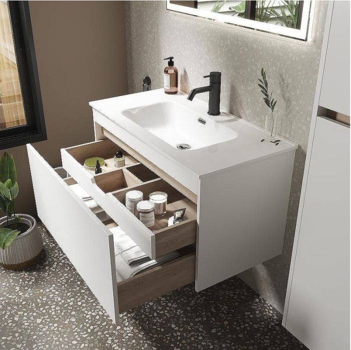 Тумба под раковину Sancos Smart 120 SM120-1W подвесная Белый глянец