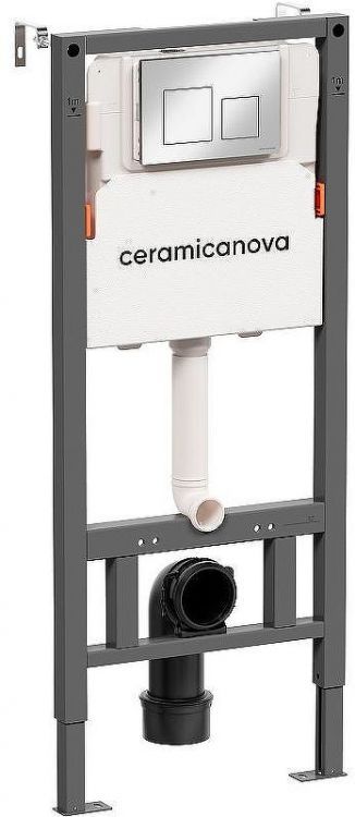 Инсталляция Ceramicanova Balance CN121002CH для унитаза с клавишей смыва Хром глянцевый
