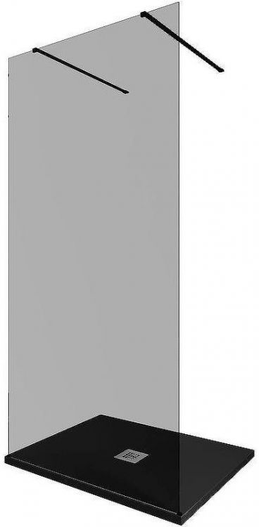 Душевая перегородка Allen Brau Infinity 2 100 3.21040.BBA.T профиль Черный браш стекло тонированное