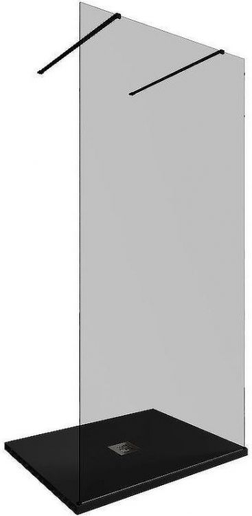 Душевая перегородка Allen Brau Infinity 2 100 3.21040.BBA.T профиль Черный браш стекло тонированное