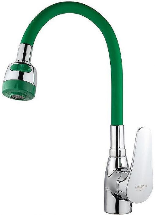 Смеситель для кухни Melodia della vita Ostessa MDV40616Green Хром Зеленый