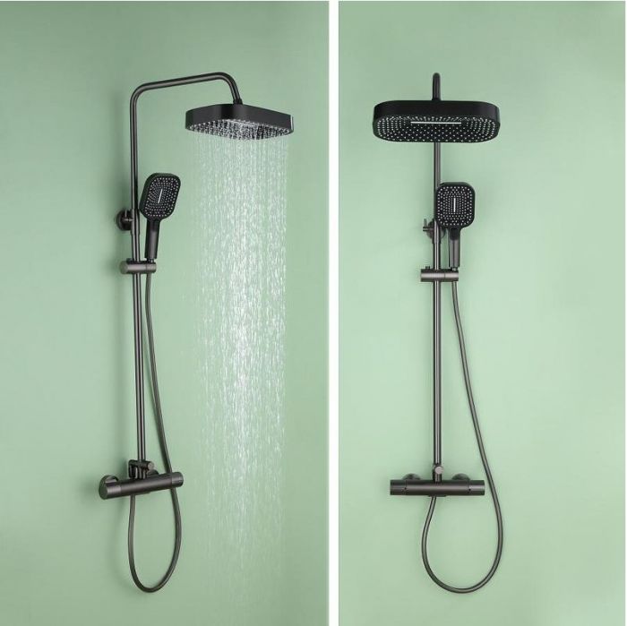 Душевая система ALMAes Doris GK-0348 с термостатом цвет Оружейная сталь