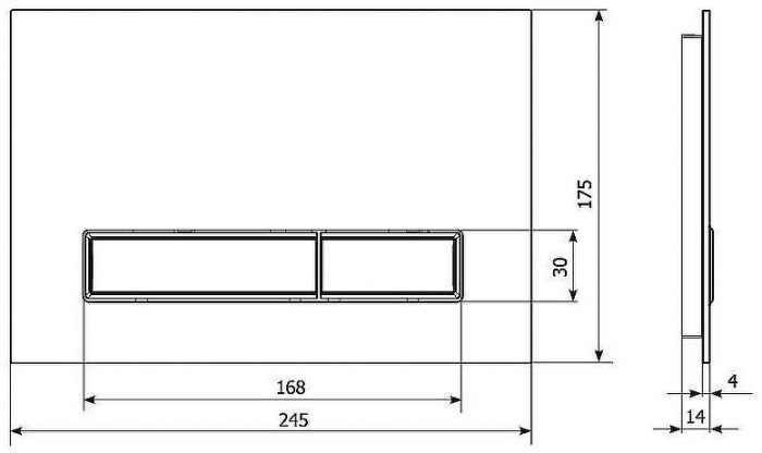 Клавиша смыва KK POL Lapis Grande V1 350/PPK/412-00-03 Pietra Antracit