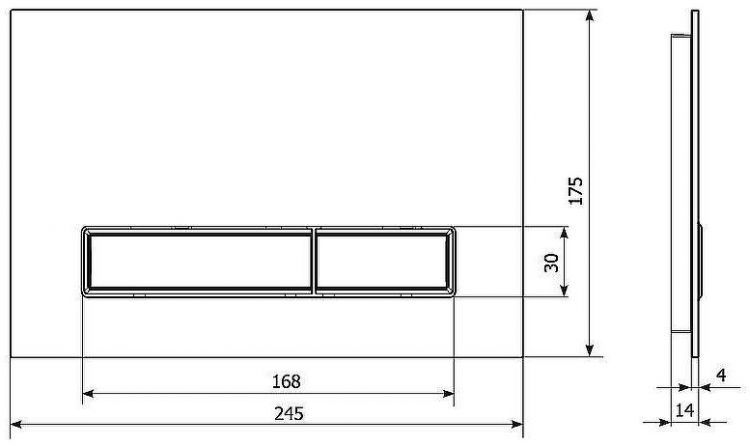 Клавиша смыва KK POL Lapis Grande V1 350/PPK/412-00-03 Pietra Antracit
