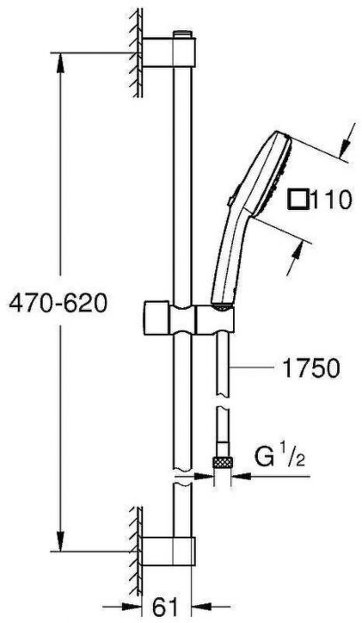 Душевой гарнитур Grohe Tempesta Cube 110 27579003 Хром