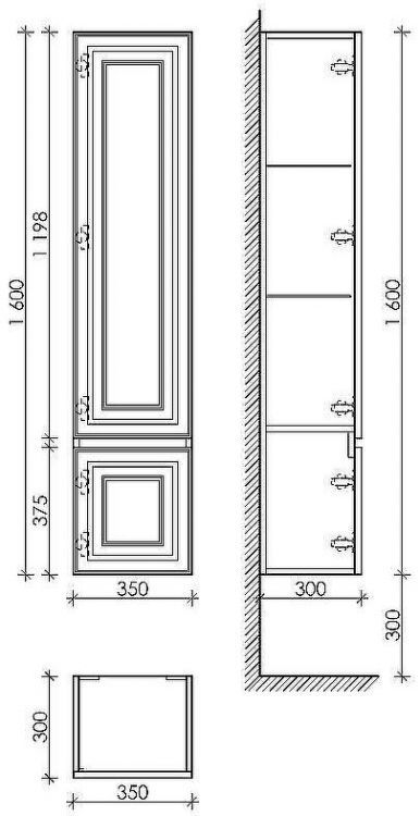 Шкаф пенал Sancos Very 35 L PVR35LCE подвесной Beige Soft