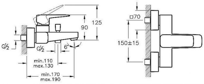 Смеситель для ванны Vitra Root Square A4273736EXP Черный матовый